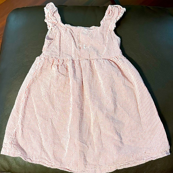Toddler seersucker summer dress red white striped sizetagmissing readdescription - Picture 3 of 12
